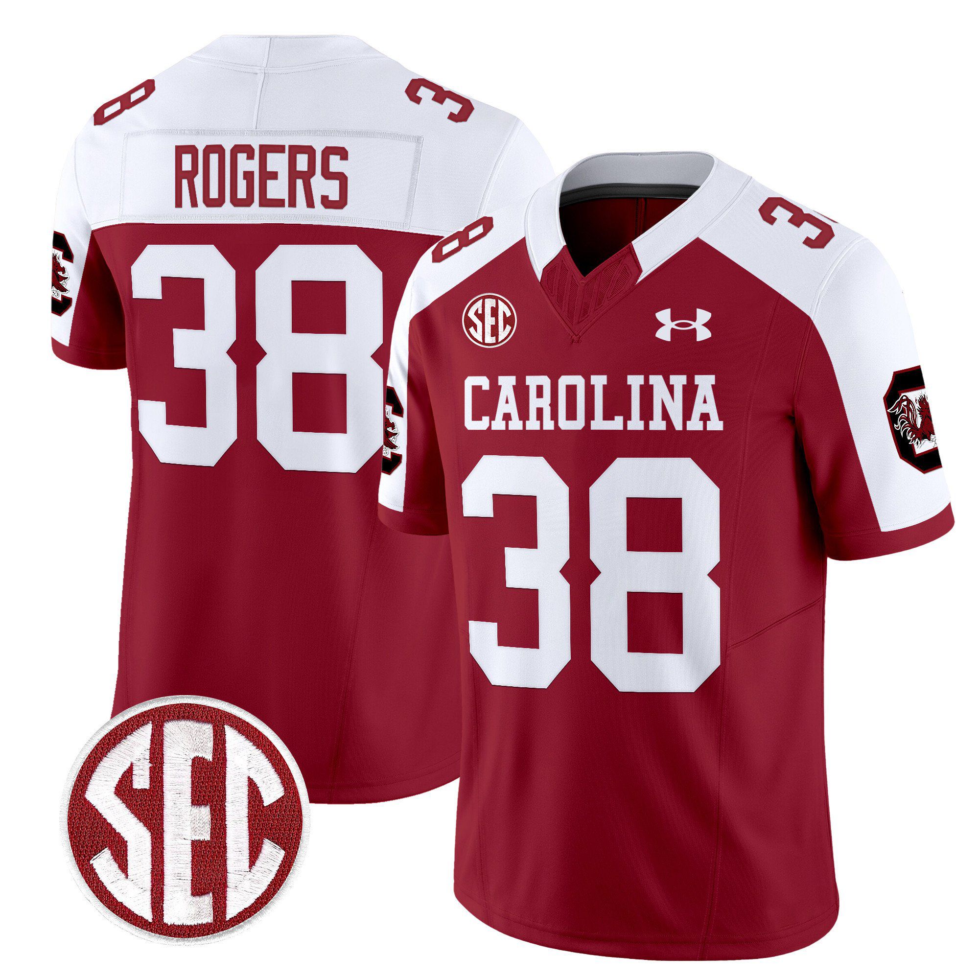 Men South Carolina Gamecocks #38 Rogers Red 1980 Throwback Vapor Limited 2024 NCAA Jersey style 1->indianapolis colts->NFL Jersey